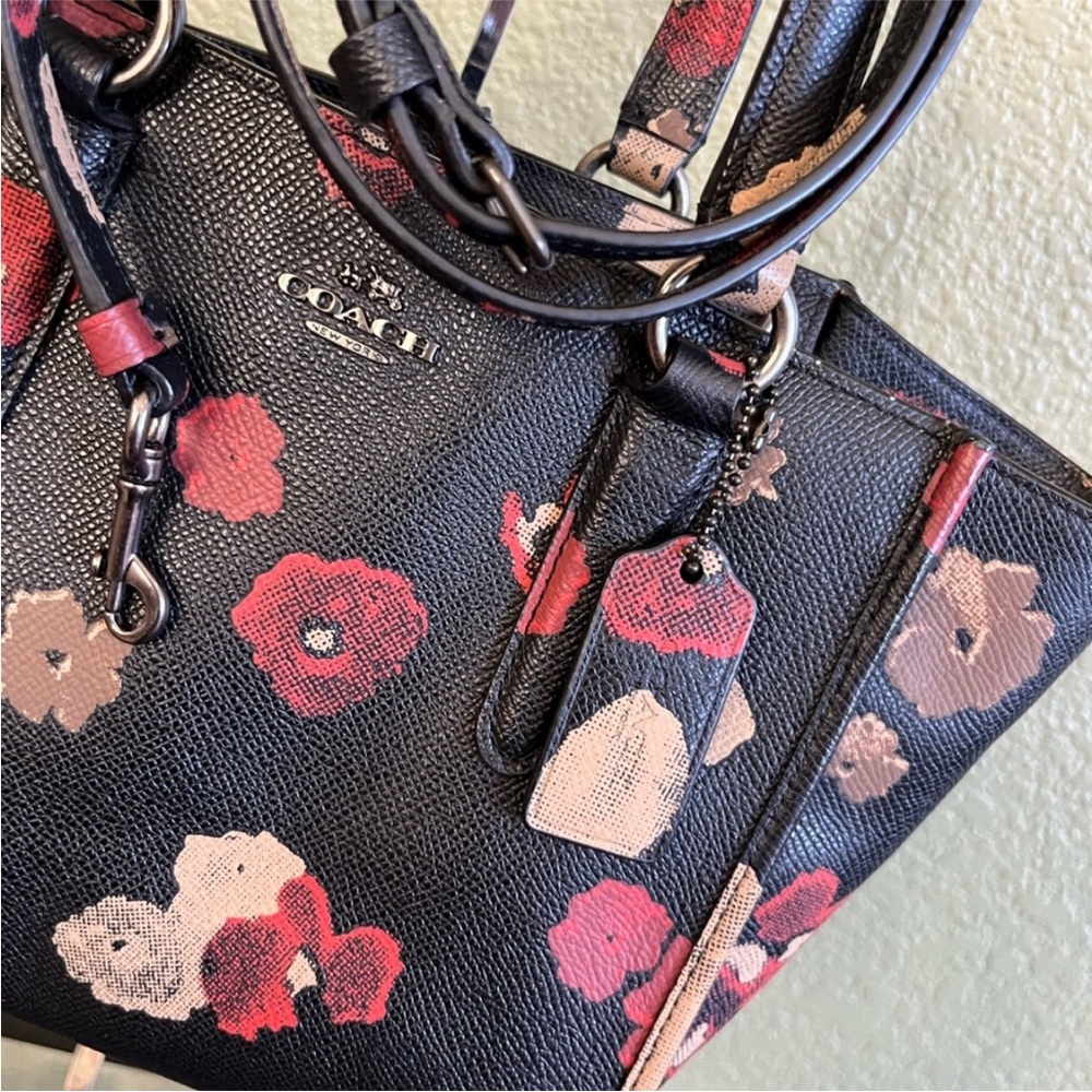 Coach Crosby Black Floral Bag - Picture 2 of 10